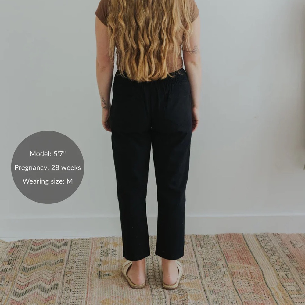 Everyday Transitional Smocked Linen Maternity Pan… - image 6